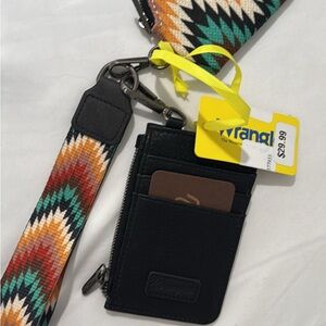 Wrangler Multicolor Patterned Wristlet with Black Card Holder
